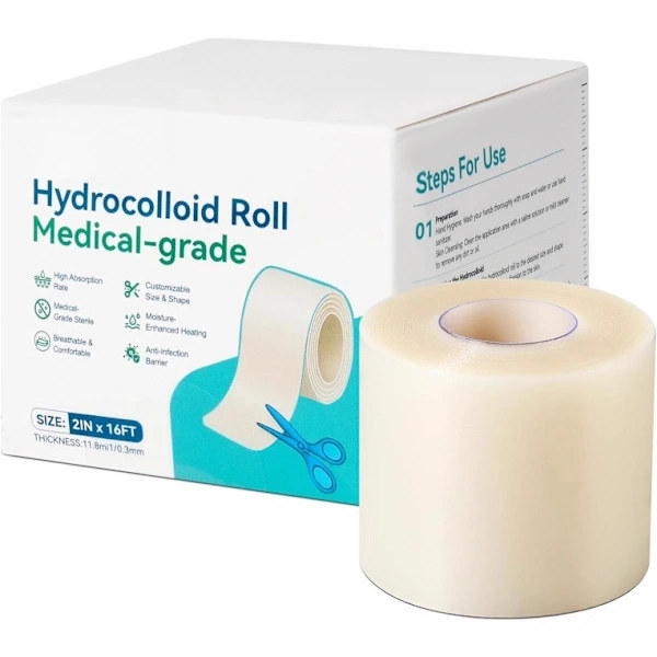 2m Large Hydrocolloid Dressing Roll, Flexible and Skin-Friendly Hydrocolloid Patch Tape, Waterproof Hydrocolloid