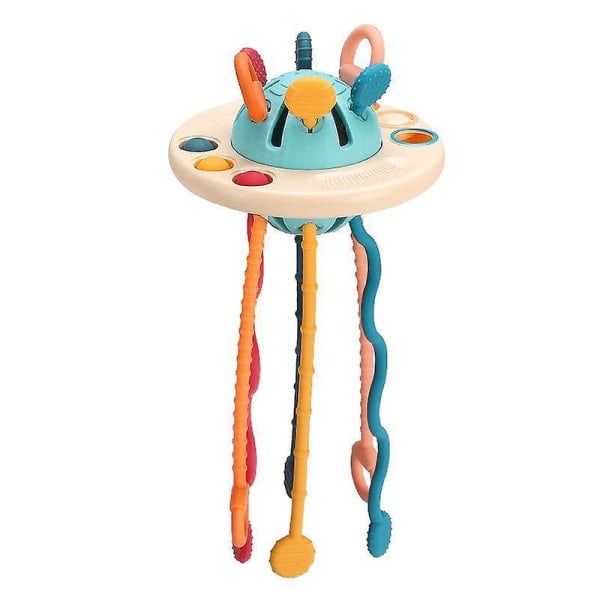 Baby Pull String Leksaker Sensoriska barnleksaker Ufo Silikon Utvecklingsspel Leksaker