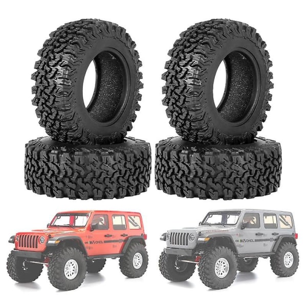 4 stk. 90mm 1.9 Gummi Dæk Hjul til 1/10 RC Crawler Bil Traxxas TRX4 RC4WD D90 Axial SCX10 II III Redcat MST