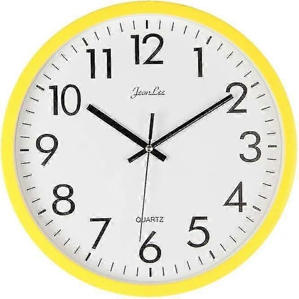 Væg ur Quartz Analog Lydløs Plastik Gul
