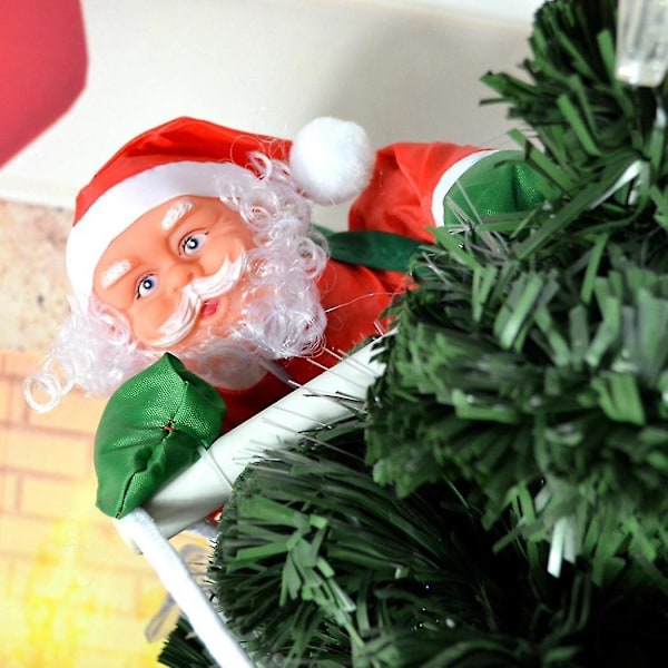 Tomte Fylld Jul Tomte Klättra På Rep Hängande Prydnad Tomtedocka
