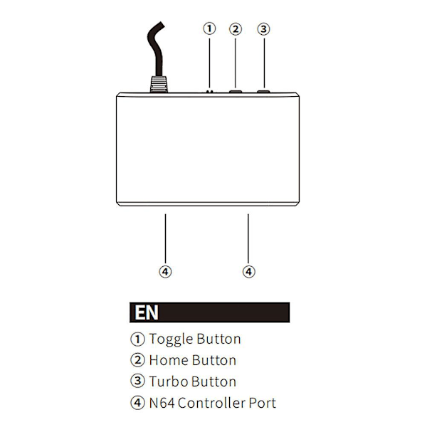 N64-kontrolleradapterkonverter för Nintendo Switch/OLED PC Turbo Plug and Play