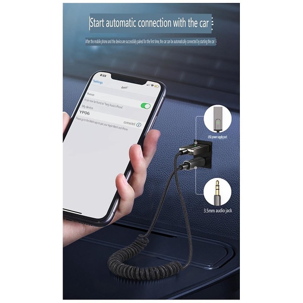 Aux bil Bluetooth-kabel Usb billydkabel Audio Call Navigation Konverteringskabel