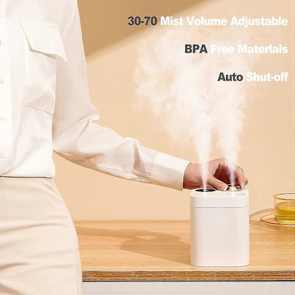 Luftfuktare, Luftfuktare för Rum och Växter, 28 Db Tyst, USB Uppladdningsbara Luftfuktare (800ml Grön)