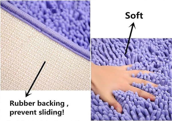 Baderomsmatter, Chenille Sklisikker Badematte Superabsorberende Baderomsgulv