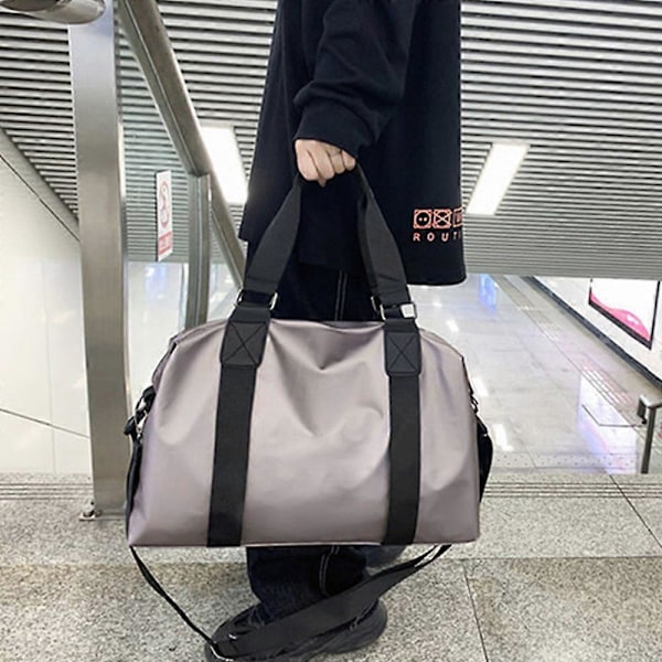 Rejse Duffel Bag, Sports Tote Gym Taske, Skuldertaske Weekendtaske - Champagne