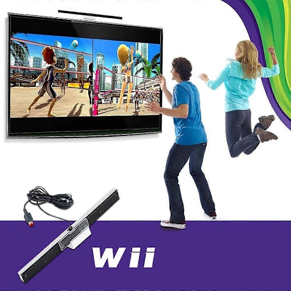 Udskiftningskablet infrarød IR-stråle bevægelsessensor bar kompatibel med Wii og Wii U konsol