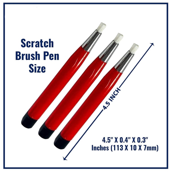 Glasfiber Scratch Brush Pen 3 stk smykker, ur, møntrensning, elektroniske applikationer, fjernelse af rust og korrosion