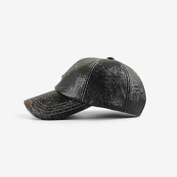 Basebollkeps Casual Modehatt Höst & Vinter Plus Sammet Keps Läder Basebollkeps För Män