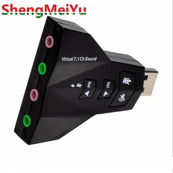 Mikrofon Mic Headset 7.1 Ch 3d Lydkort Konverter Dobbel Lydkort Virtuell 7.1 Kanal USB 2.0 Lydadapter Dobbel