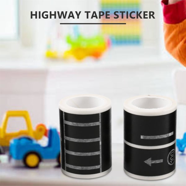 Railway Highway Road Tape 4 ruller 4,8cmx5m klistermærke Trafikvejklæbende maskeringstape Vej til børn