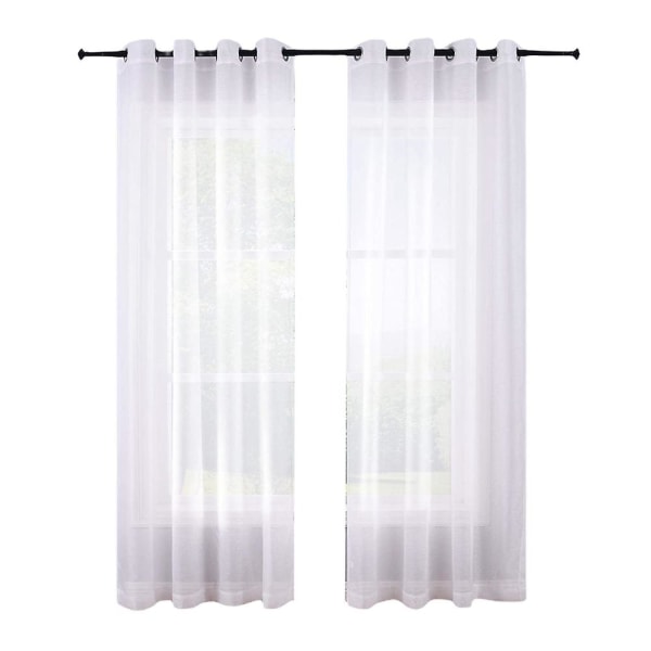 210 cm rene gardiner Hvit gjennomføring 2 paneler vindu rene semi gardiner Polyester look voile gardiner