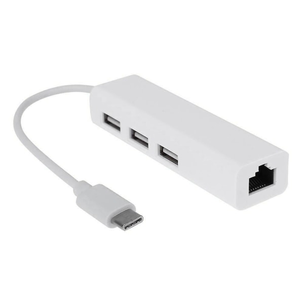 Usb-c USB 3.1 Typ C till USB Rj45 Ethernet Lan Adapter Hub-kabel för PC