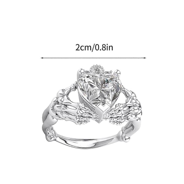 Dame Mote Hodeskalle Armbånd Hjerte Kjærlighet Ring Tilbehør