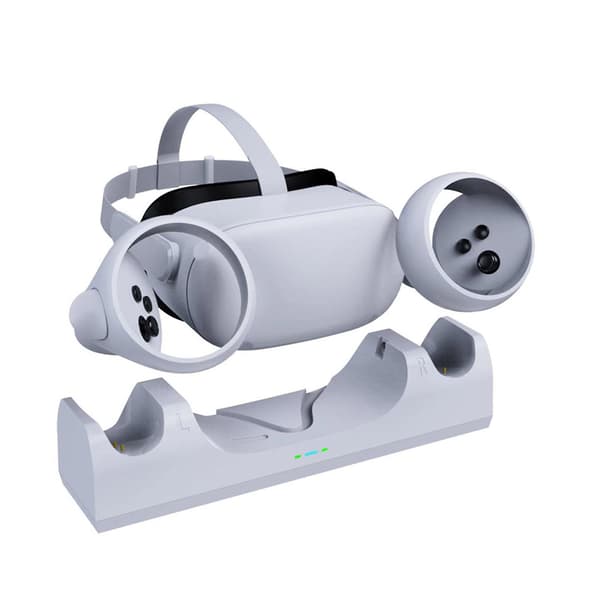 Controller-oplader med 3 LED-indikatorer, lavt strømforbrug, genopladeligt batteri, pladsbesparende, multibeskyttelse, hurtig opladning, stabil VR-headset-controller