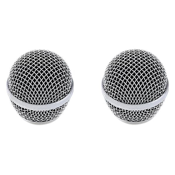 Kulhuvud Mesh Mikrofon Gitter För Shure Pg58 Pg48 Ersättningstillbehör 2st Silver