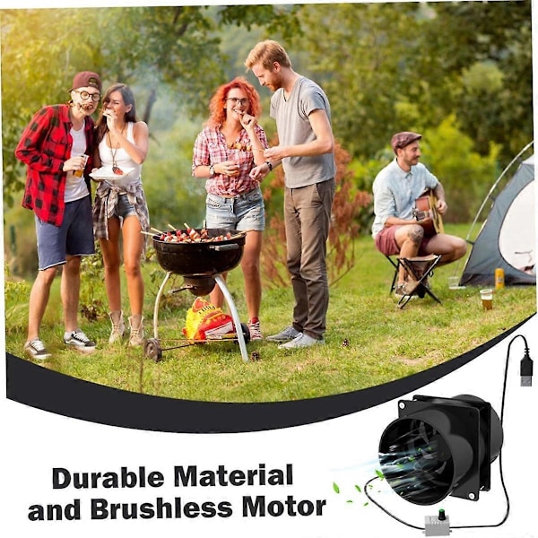 Bärbar utsugsfläkt med 3 m slang USB Justerbar DIY Rökutsug Kraftfull 5V 2A Borstlös Motor