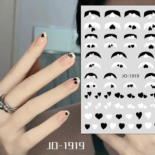 Kontrastfärg Gradient Kärlek Nagelsticker Härlig Typ Stil Nagelsticker