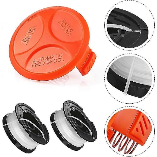 Til Black & Decker Spole & Line + Dæksel Stc1820pc St5530 Stc1815 Stc1820d2 * Spoler 1 * Spolelåg