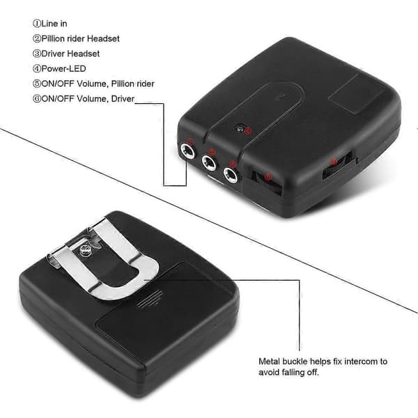 Motorsykkel Intercom Interphone med Hodesett Hjelm til Hjelm Kommunikasjonssystem