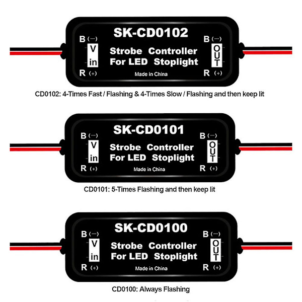 1 stk Gs-100a Bremslys Strobe Controller LED Baglygte Controller Box Med Hurtig Og Langsom Blinkende Advarselsfunktion