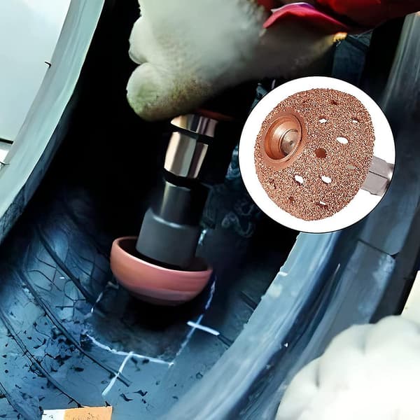 42mm Dekkbufferhjul Skåltype Sliphode Wolfram Stål Dekkreparasjonsverktøy Med 2 stk Koblingsr