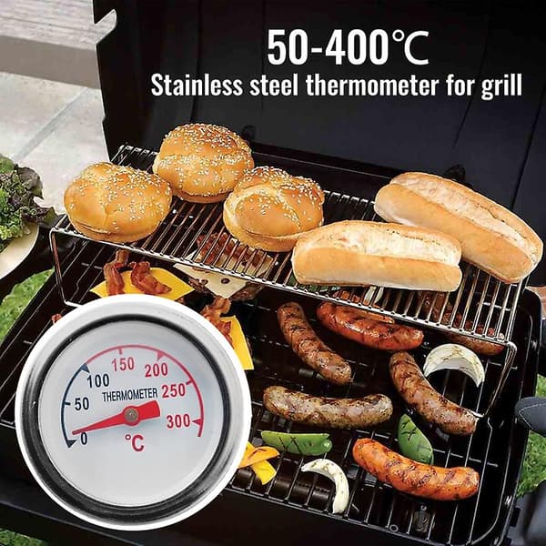 BBQ-termometer Ovnstermometer Grilltermometer Kullgrill Mini Termometer Måler Kjøkken BBQ Tilbehør Metallmateriale