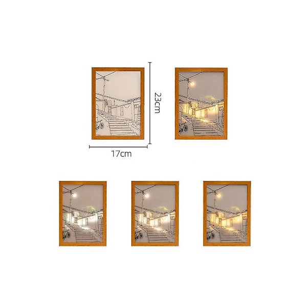 LED Maleri Lys Natlys Kunstværk Bord Natlampe Til Stue Soveværelse Dekorativ Væglampe Gaver-17x23cm