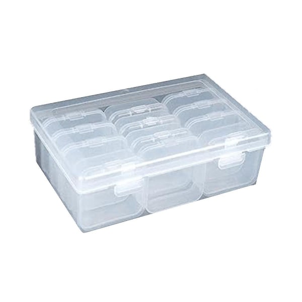 2 pakke perlebeholdereske gjennomsiktig miniplastperleoppbevaringsbeholdere Gjennomsiktig oppbevaringsboks med