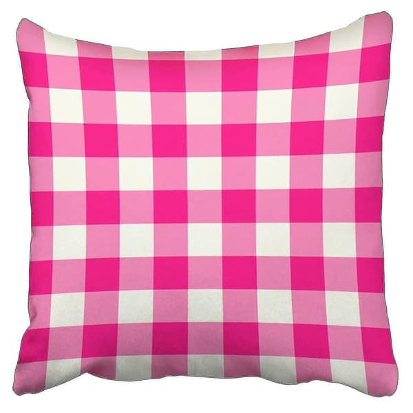 Kuddfodral i rosa gingham-mönster 45x45 cm