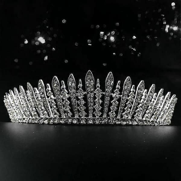 Glittrande Tiara Diadem Bröllop Brudkrona Klara Strass Stenar Bal Tävling Fest