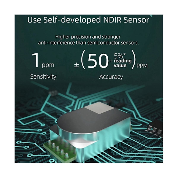 WIFI Infrarød CO2-Måler Kuldioxid Måler NDIR Sensor Luftkvalitetsmåler Kuldioxid Detektor