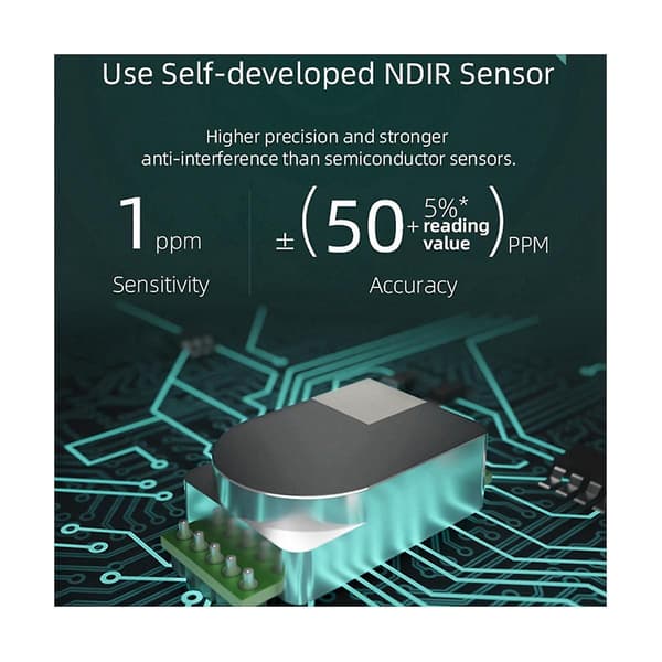 WIFI Infrarød CO2-monitor Karbondioksidmonitor NDIR-sensor Luftkvalitetsmonitor Karbondioksiddetektor