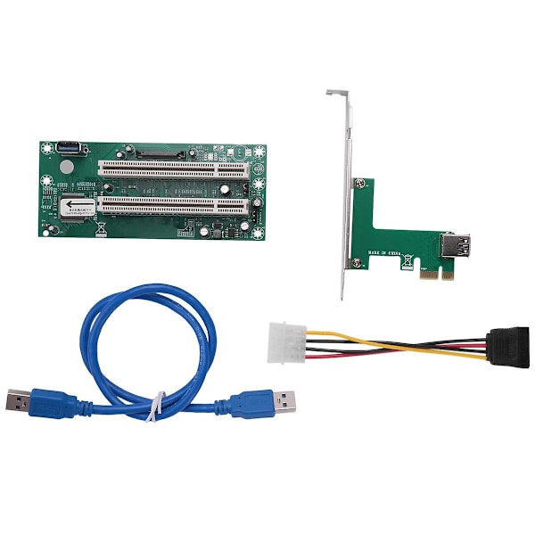 PCI Express til dobbelt PCI-adapterkort PCIe x1 til router to 2 PCI-slot stigerkort 2,5 Gbps understøtter Windows Linux