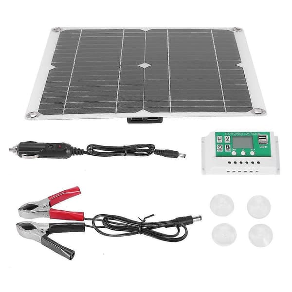 12w Solpanel Kit 60a 12v Batterilader Med Controller Caravan Båd