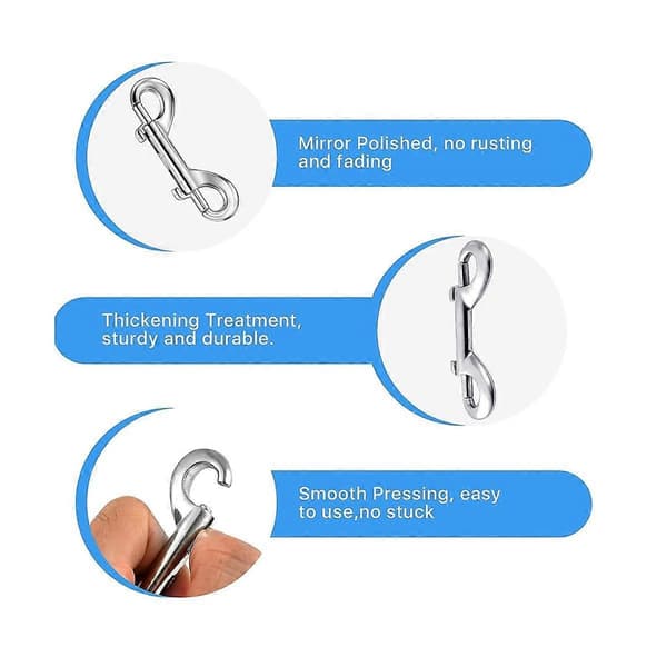 30 Stykker Dobbel Ended Bolt Snap Kroker, 7 cm Kraftig Sink Legering Trigger Klips Metall Kjedeklips