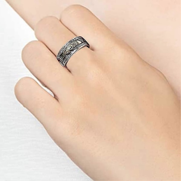 Feng Shui Ring Justerbar Pixiu Amulett Lyckoring Mantra Skydd Välståndsring För Kvinnor Män Ringar