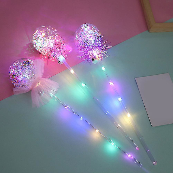 Light-up Wand Fairy Led Scepter Magic Heart Stick Flashing Light Toys Gift