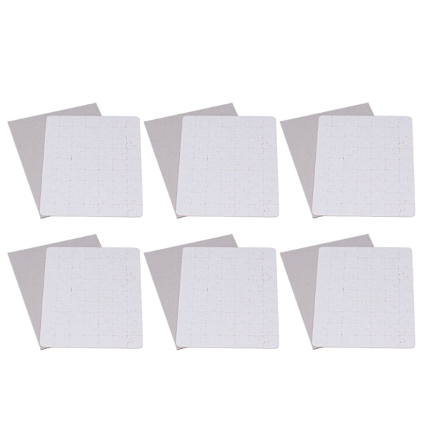 6 Sæt Blanke Puslespil 63 stk. 13x18cm Hvide Samle DIY Sublimations Blank Puslespil til Livsfoto