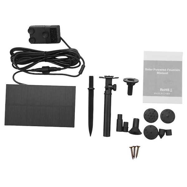 Water Fountain Pump Outdoor, Upgraded Solar Fountain Pond Pump Kit With Stake, Solar Powered Water