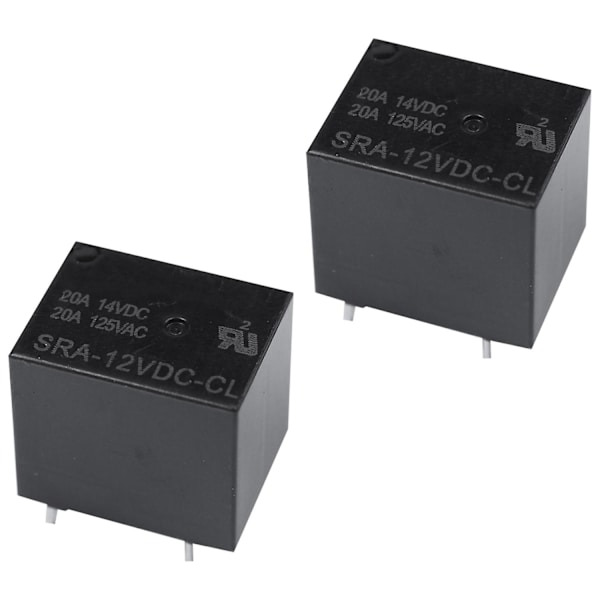 10 st Relä 5-polig SPDT SRA-12VDC- DC 12V Spole 20A Universal PCB Ny Svart