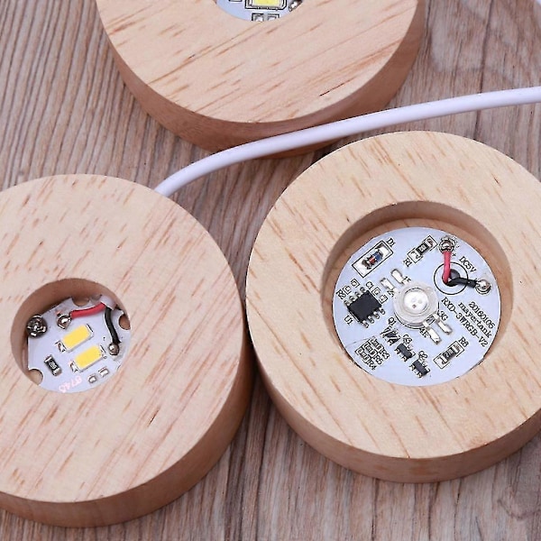 LED Rund Form Hvidt Lys Stand Base Til Krystaller/glas Resin Kunst Ornament