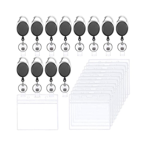 ID-merkeholder med klemmemerkespoler Uttrekkbar Heavy Duty Clear ID-kortholder Uttrekkbar Verti