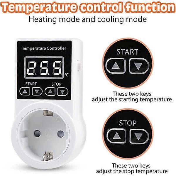 Digital termostat temperaturkontrolstik, varmetermostat med NTC-probe
