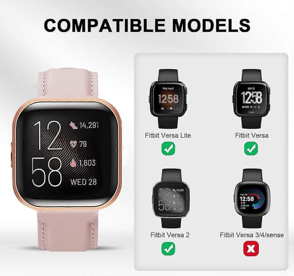 Ekte Lærreim For Fitbit Versa 2