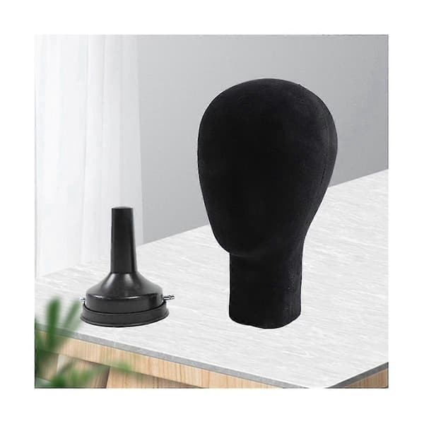 Mannekeng Hode Modell Parykker Lue Briller Display Stativ Holder Flocking Skum Hode Mann Kvinne Mannekeng