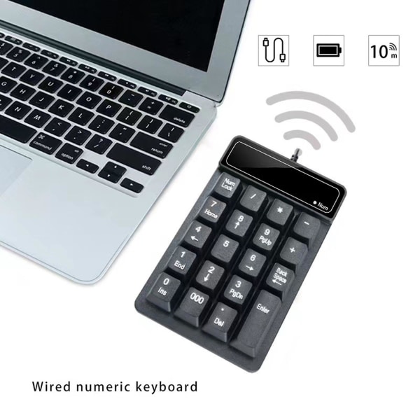 Litet USB trådbundet numeriskt tangentbord Numeriskt tangentbord med 19 tangenter Mini-bokföringstangentbord