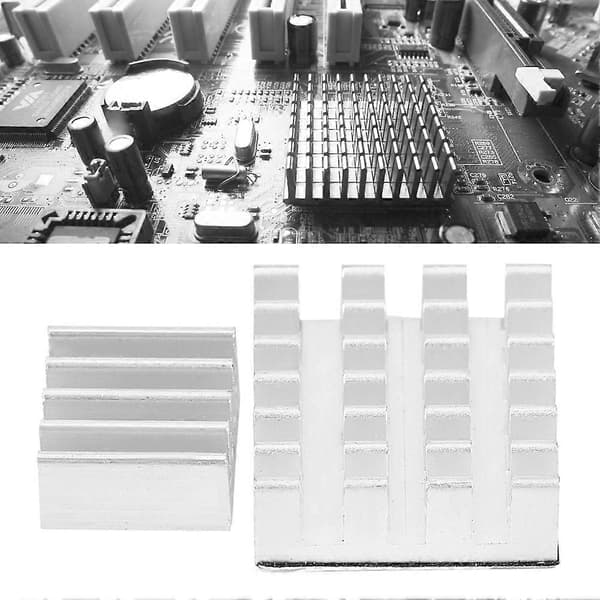 10 sett store/små aluminiums kjøleribber for CPU med lim for Raspberry Pi 2/3/4B