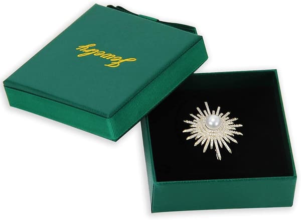 Mote Gull Perle Rhinestone Brosjer For Kvinner Krystall Stjerne Bryllup Feriegave