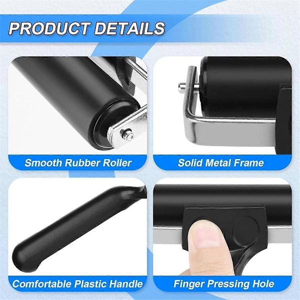 3 st Gummi Brayer Roller Stämplingsroller Limningsroller Verktyg för Tryckning, Limningsapplikation, 9,5 cm Bredd